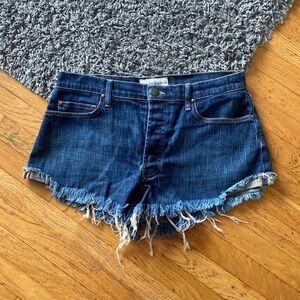 THE GREAT. The Cut Off Short Denim Shorts Size 29